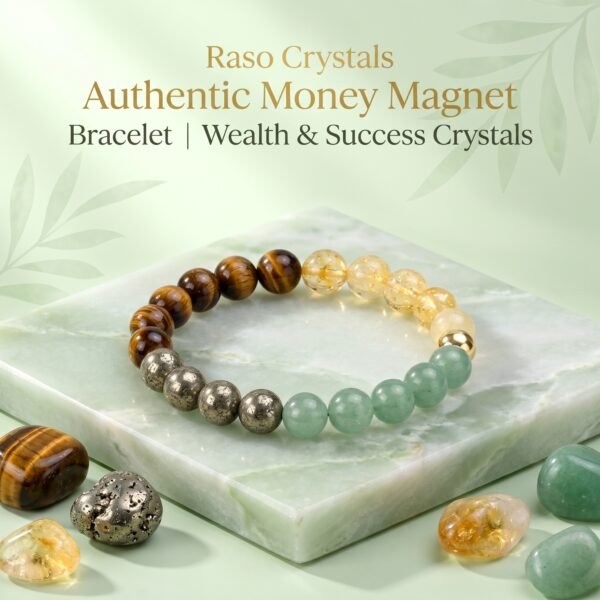 Authentic Money Magnet Bracelet | Wealth & Success Crystals | Raso Crystals